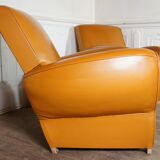 Pair of club chairs in skai 1960