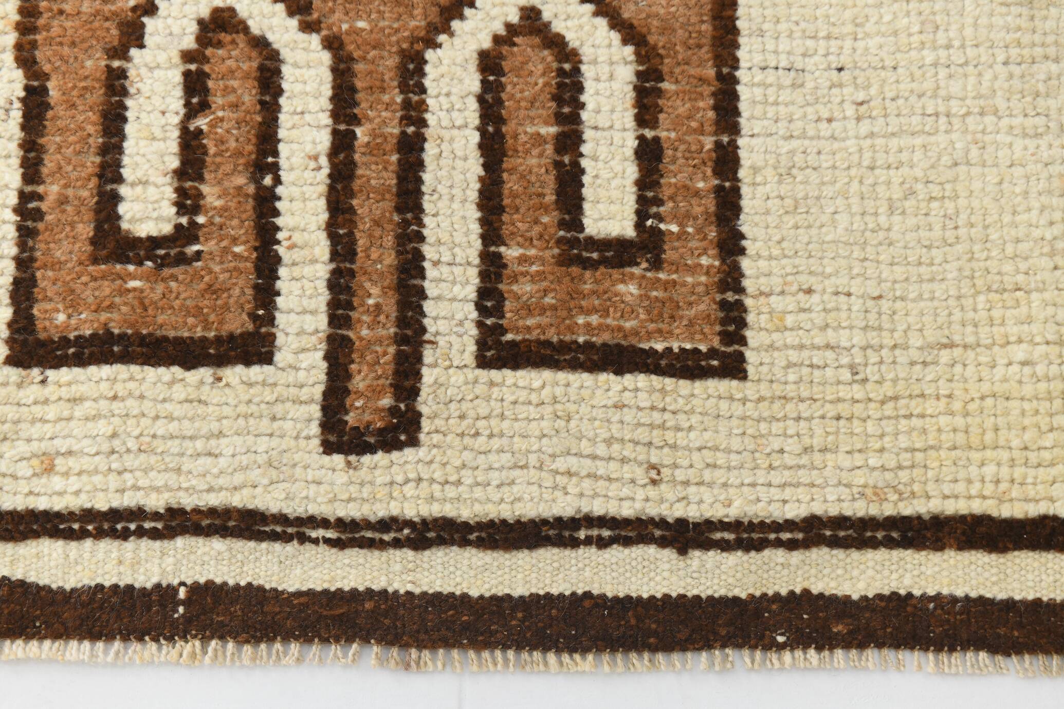 Beige Brown Oriental Persian Runner Rug, 88x351Cm