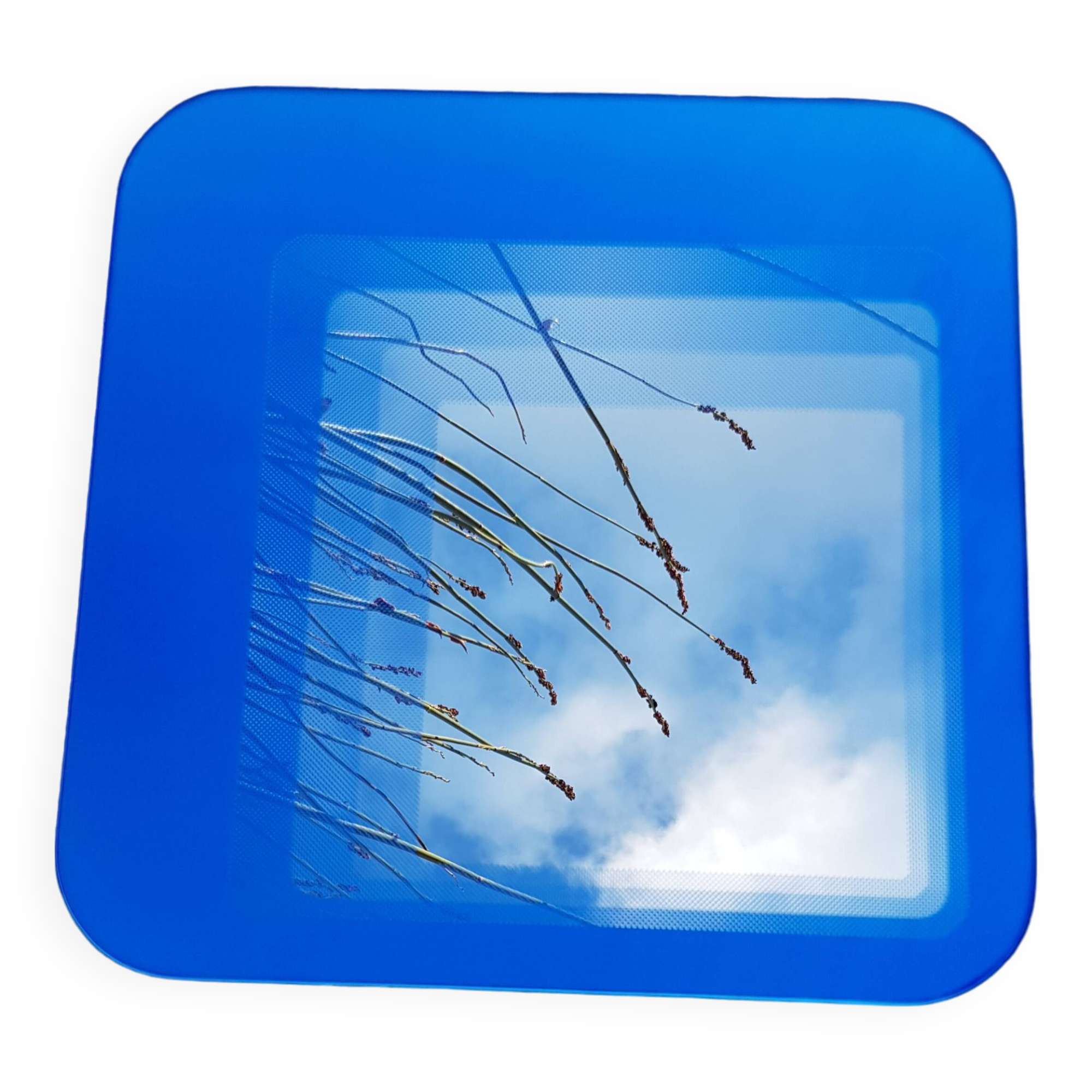 Blue vintage style mirror