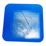 Blue vintage style mirror