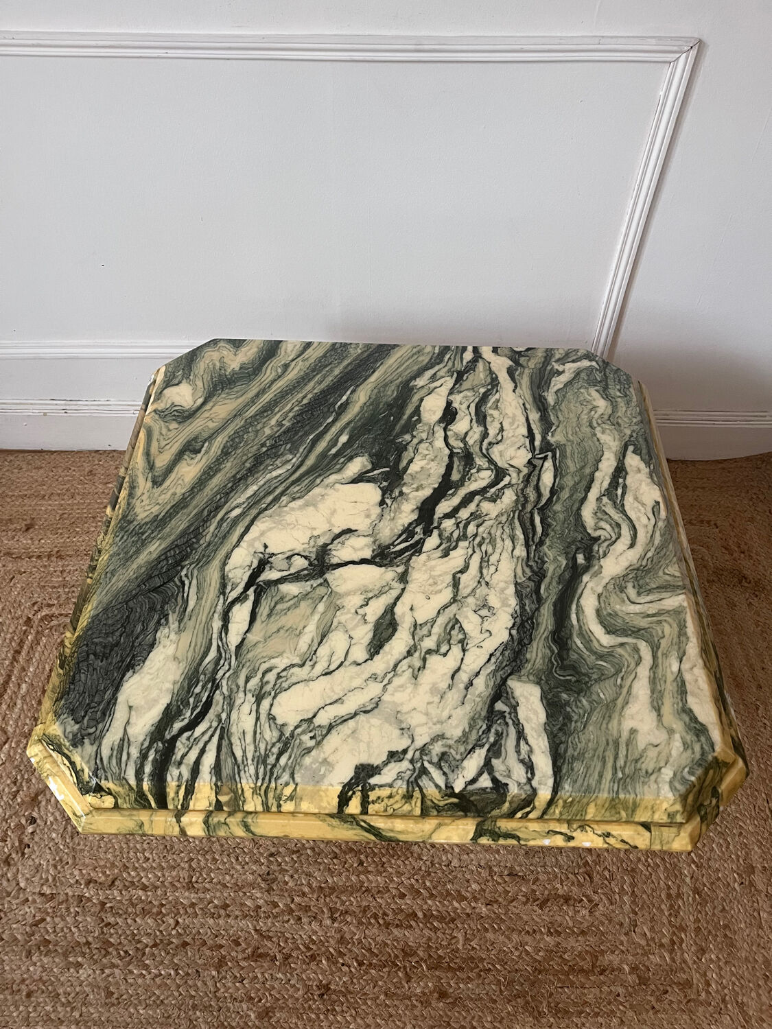 Octagonal marble coffee table