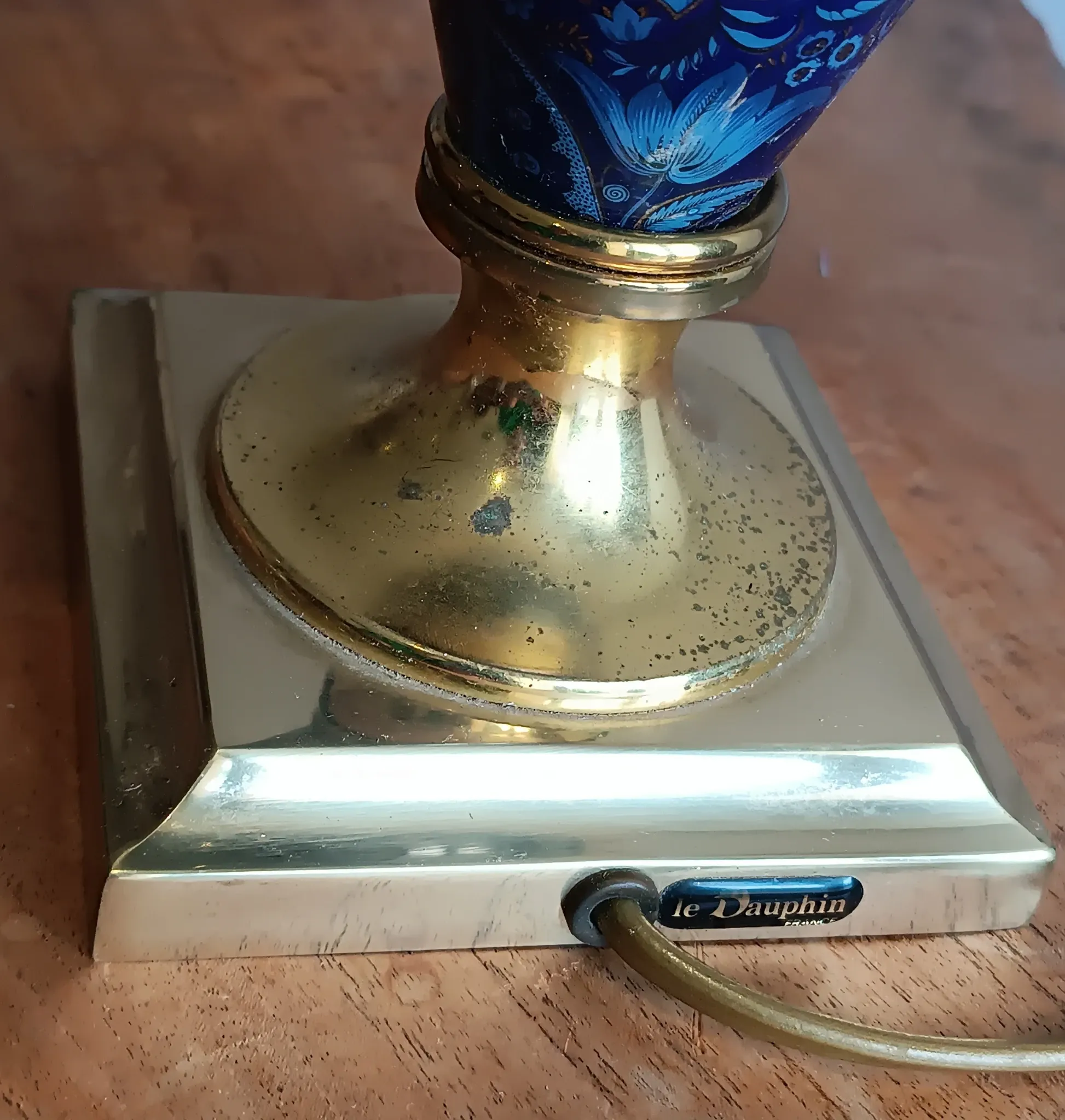 LE DAUPHIN lamp in vintage ceramic and brass