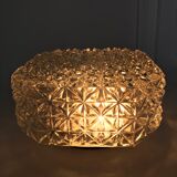 Square ceiling light in chiseled glass
