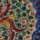 Plate / Ashtray in Massé Frères Earthenware - Relief Decoration of Dragon and F