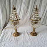 Pair of crystal lamps