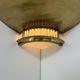 Pair of Art Deco corner sconces, brass and glass, France 1930