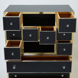 Secretary brass chrome lacquer Michel Pigneres 1970