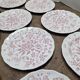 Set of 11 flat plates Nuova Fontebasso Made in Italy Floral pattern