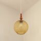 French Vintage Retro Ceiling Light (1960s/70s) Amber Bubble Glass Shade 5115