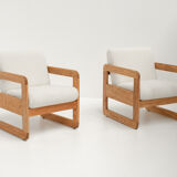 Pair of Thonet Armchairs in Bouclé