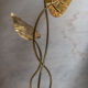 Rhubarb leaf brass floor lamp, Italy, 1970s