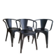 Black Tolix chair with armrests