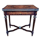 Marquetry games table.