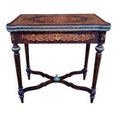 Game table in marquetry.