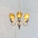 Swedish mid-century chandelier T526 with amber glass by Hans-Agne Jakobsson for Hans-Agne Jakobsson Ab, 1960s.