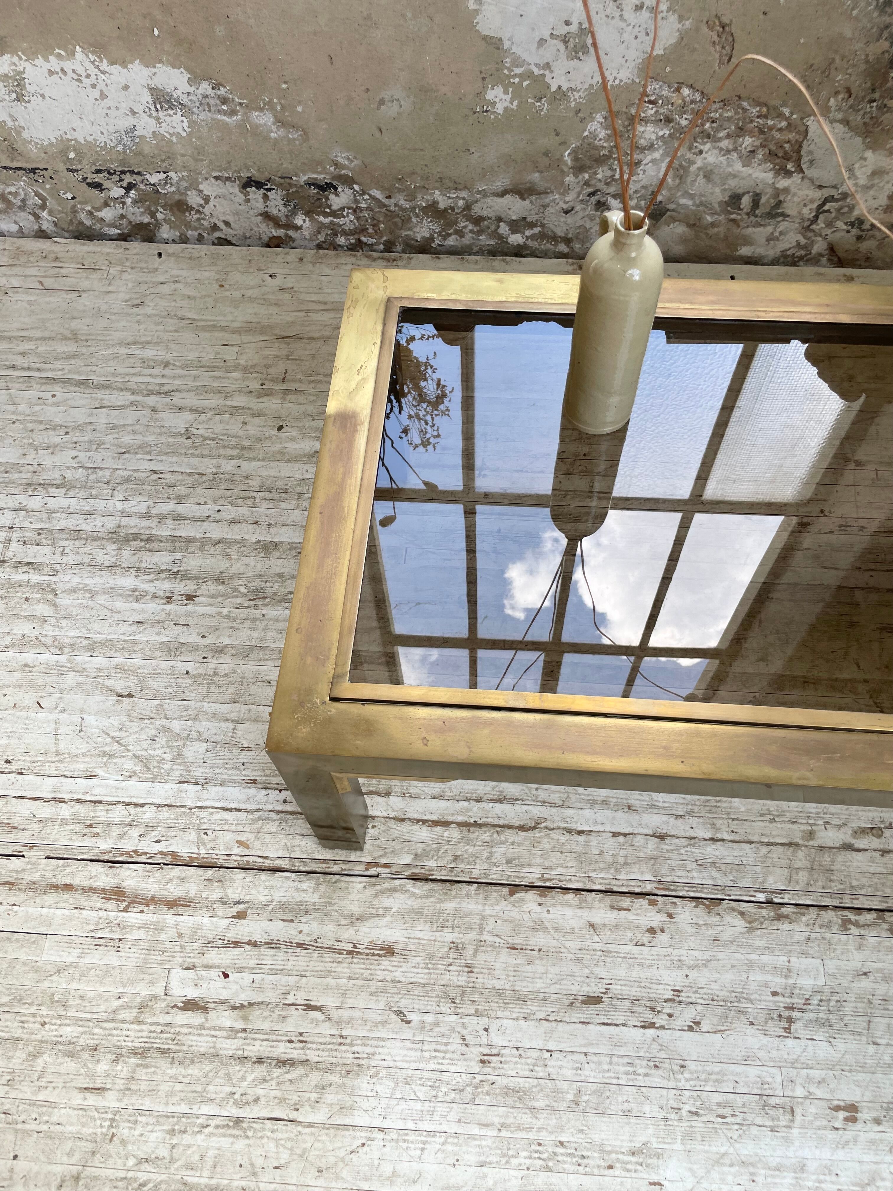 60s brass coffee table