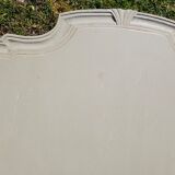 2 headboards striped fabric and wood painted putty color