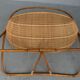 Berceau ancien en bois exotique style bambou et paillage