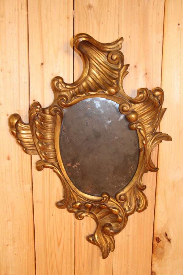 Miroir Italien Rococo d'époque XVIIIeme - 78x53cm