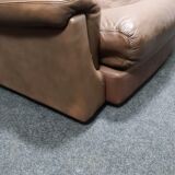 Fauteuil Rolf Benz en cuir brun vintage