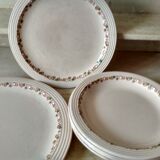 Old art deco plates from the 1930s, service "betty" earthenware Longwy