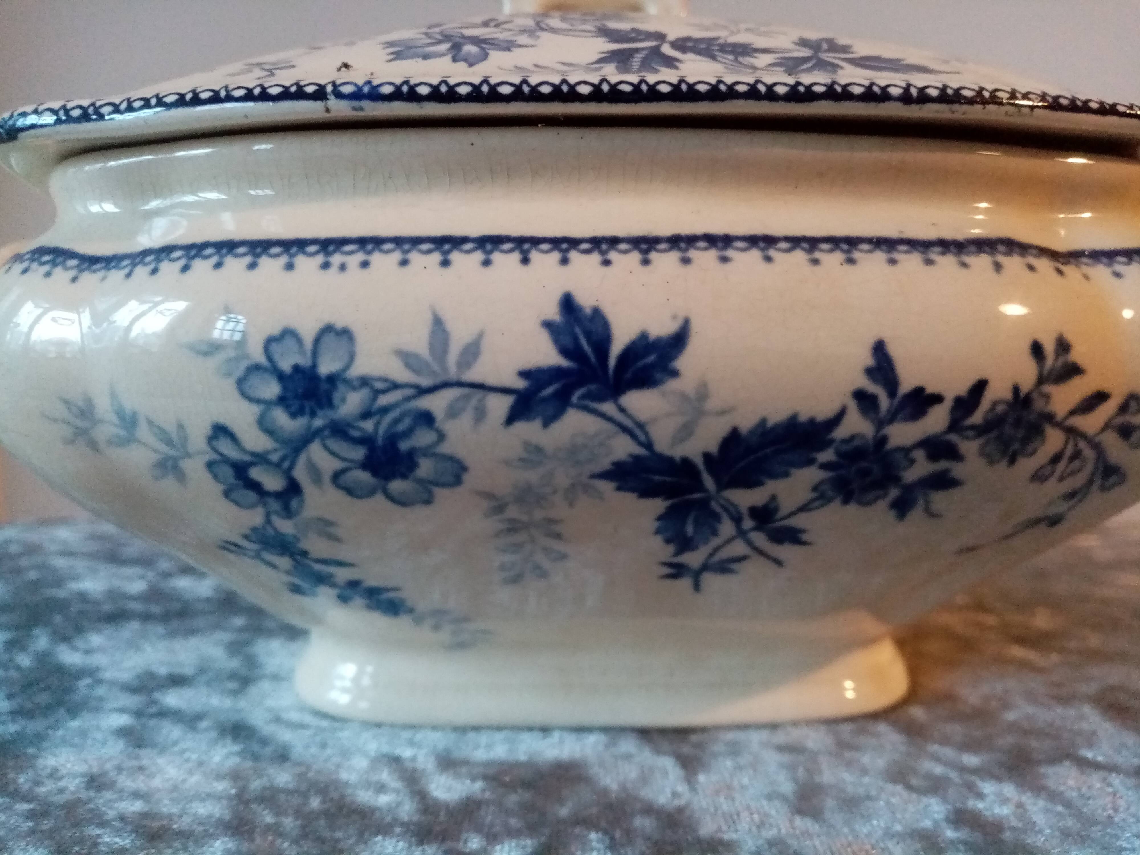 Rare earthenware vegetable dish with floral decoration bfk boch frères keramik
