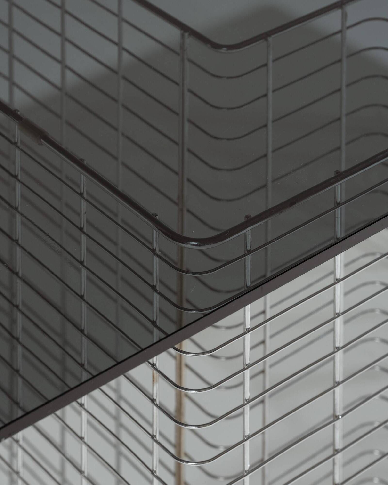 Large "Wire" Desk in Glass and Metal, Terence Conran, 1980s