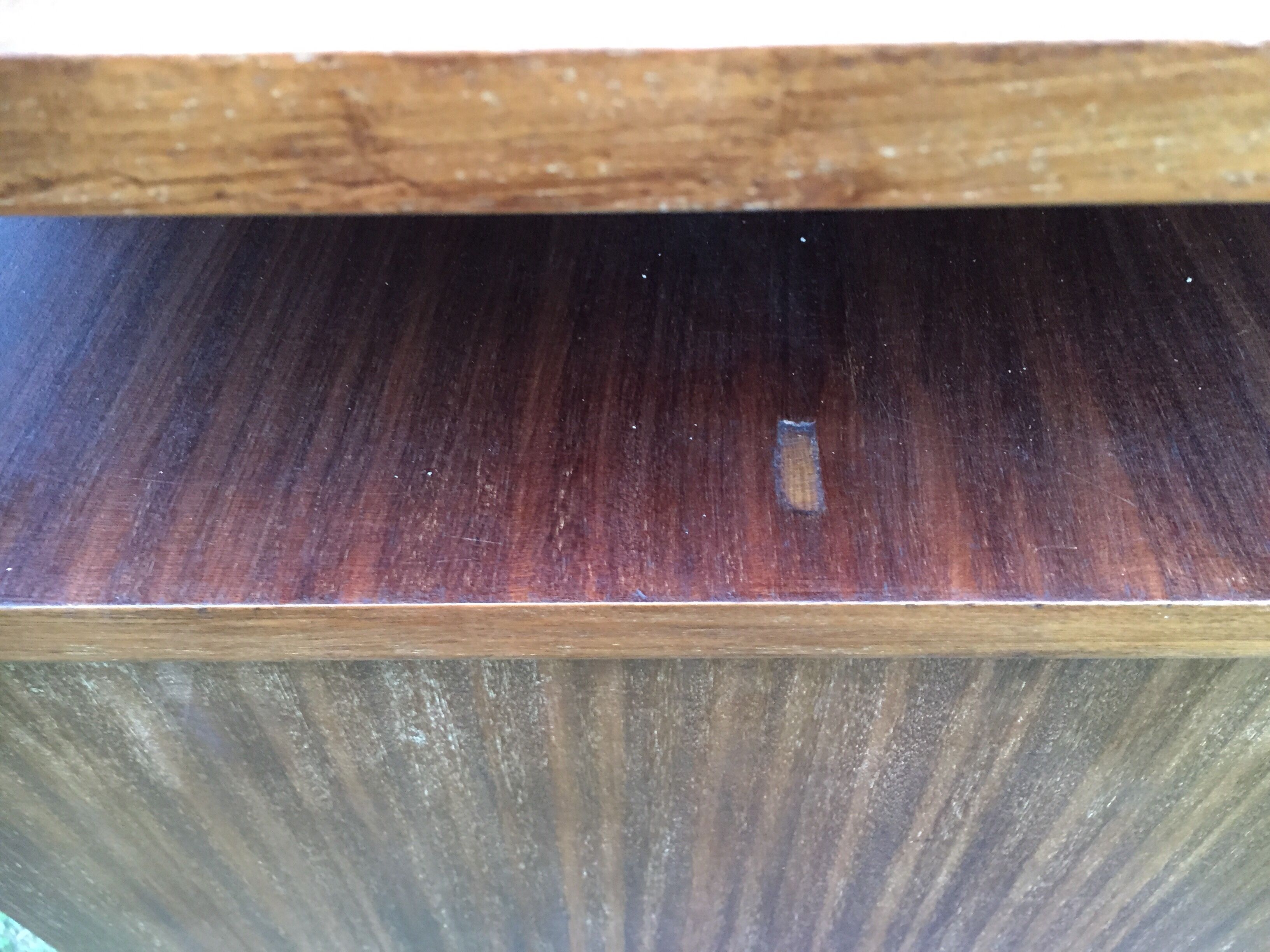 Vintage teak desk with 5 feet compass and 3 drawers