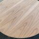 Renovated round extendable Scandinavian dining table in teak, 153cm.