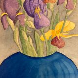 Watercolor with vintage irises