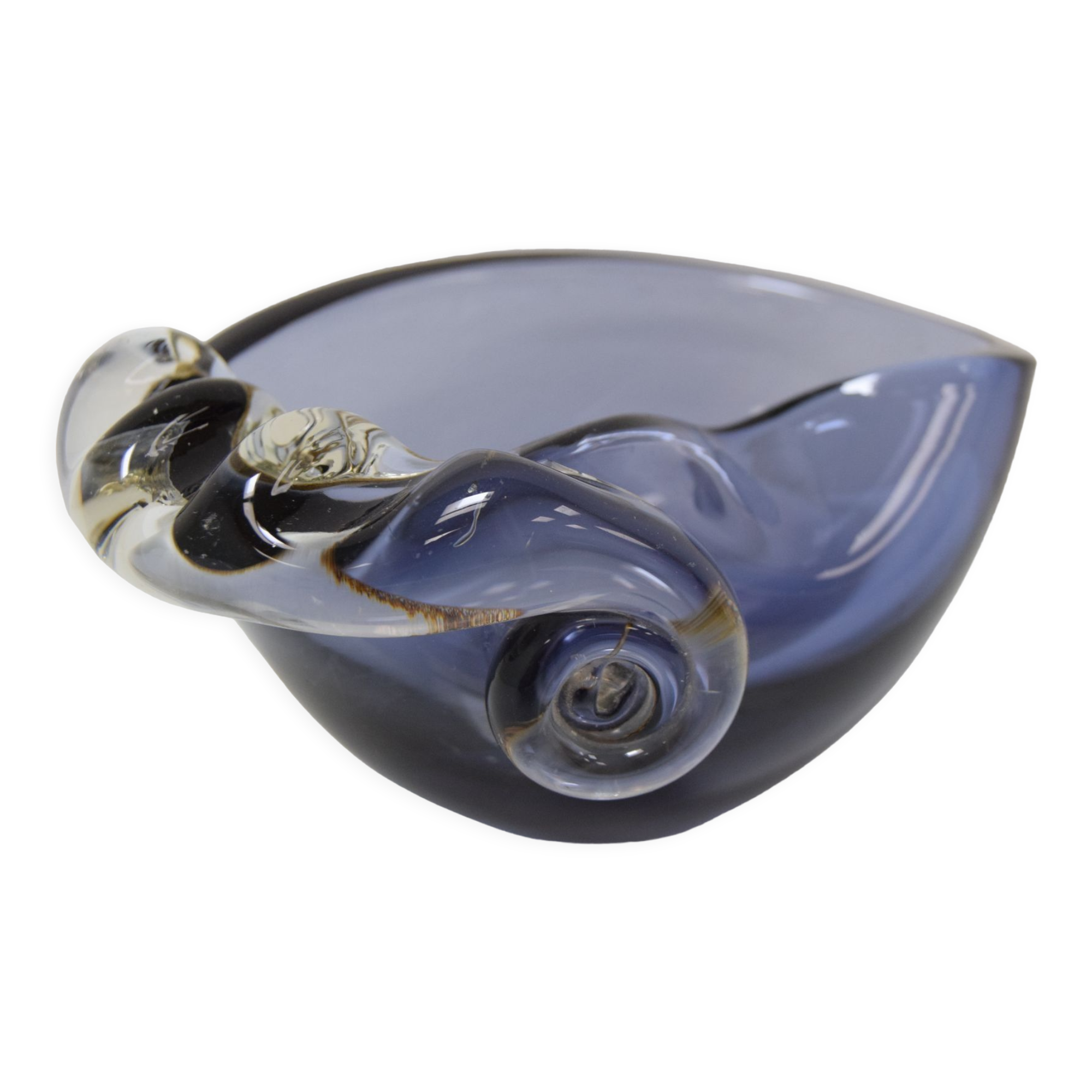 Cendrier en verre, par Glasswork Novy Bor, années 1960.