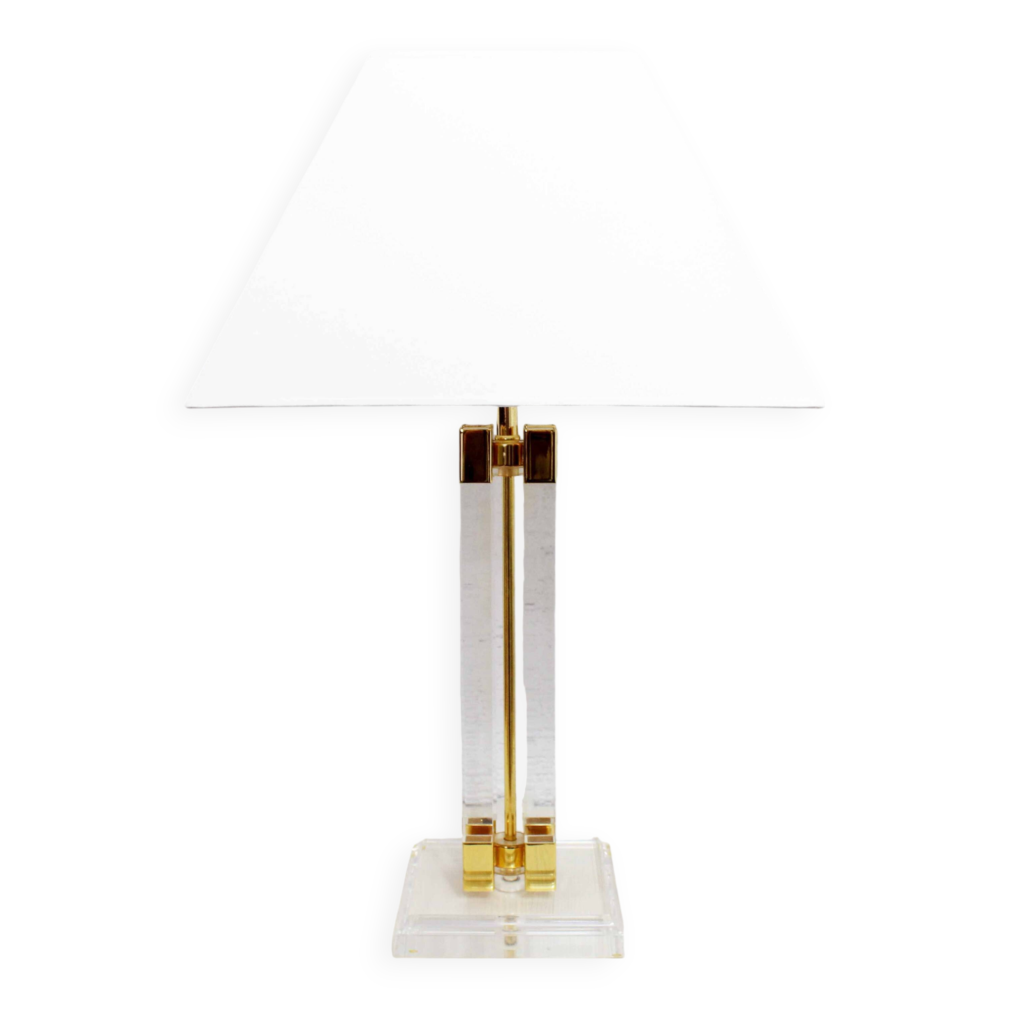 Hollywood Regency lamp in plexiglass and brass Faschian Design