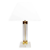 Hollywood Regency lamp in plexiglass and brass Faschian Design