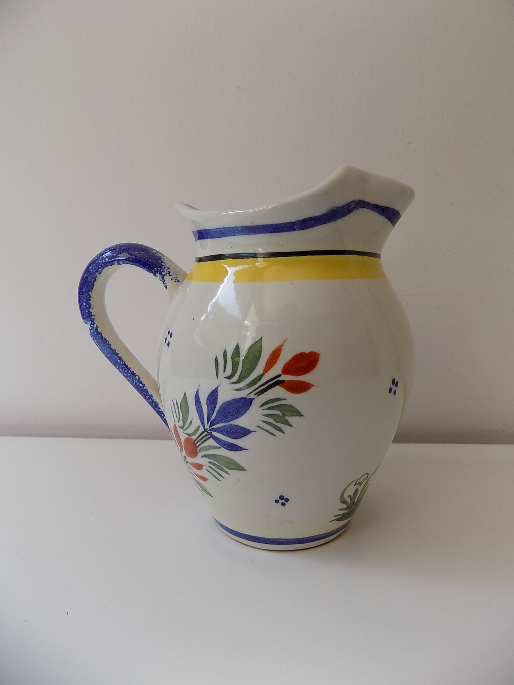 Earthenware Henriot Quimper numbered jug