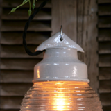Industrial lamp in glass and metal