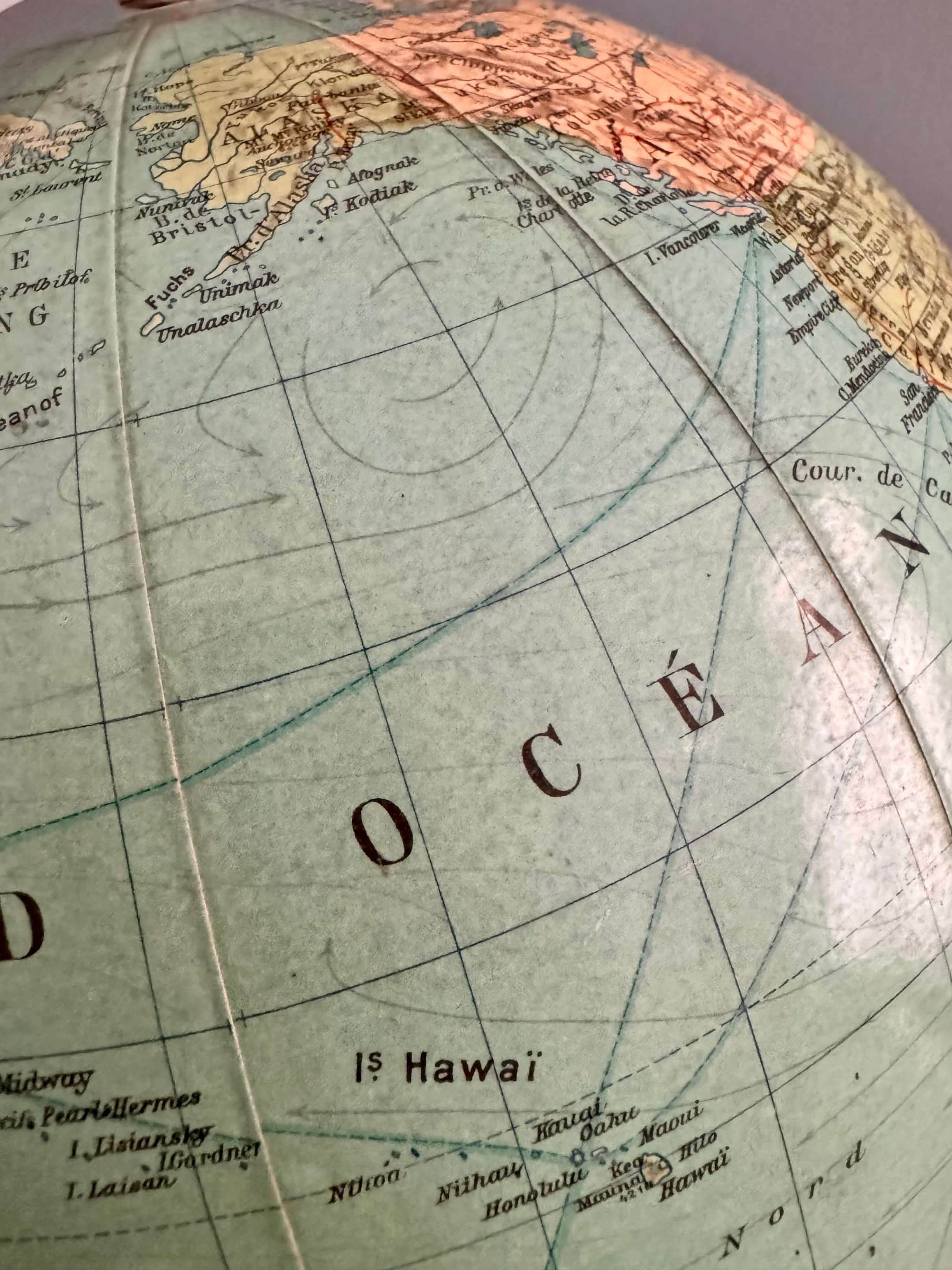 Duo globe terrestre « Colomb », vers 1960