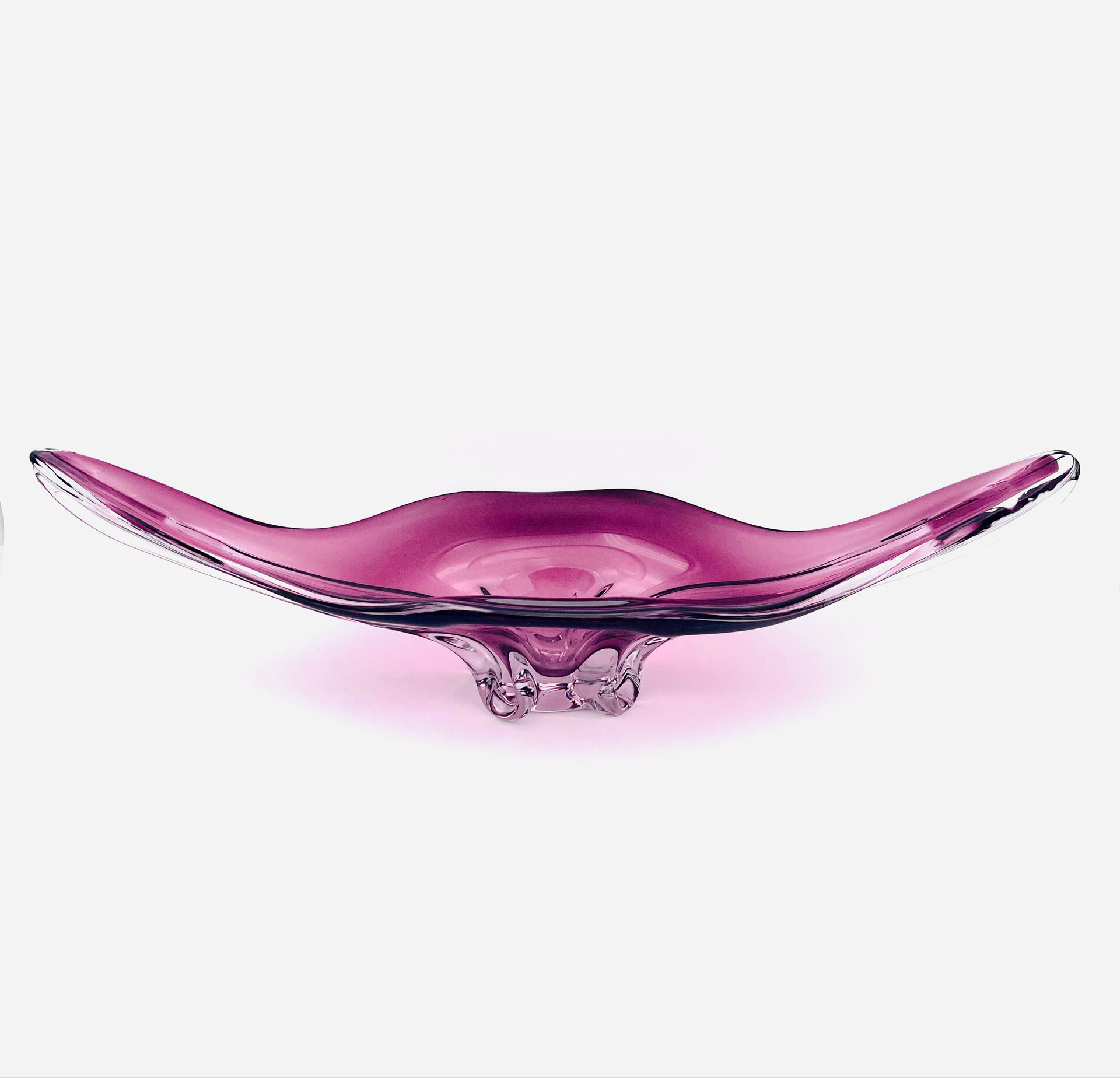 Coupe XXL Formia Murano Verre Soufflé Violet Mid-Century 62cm