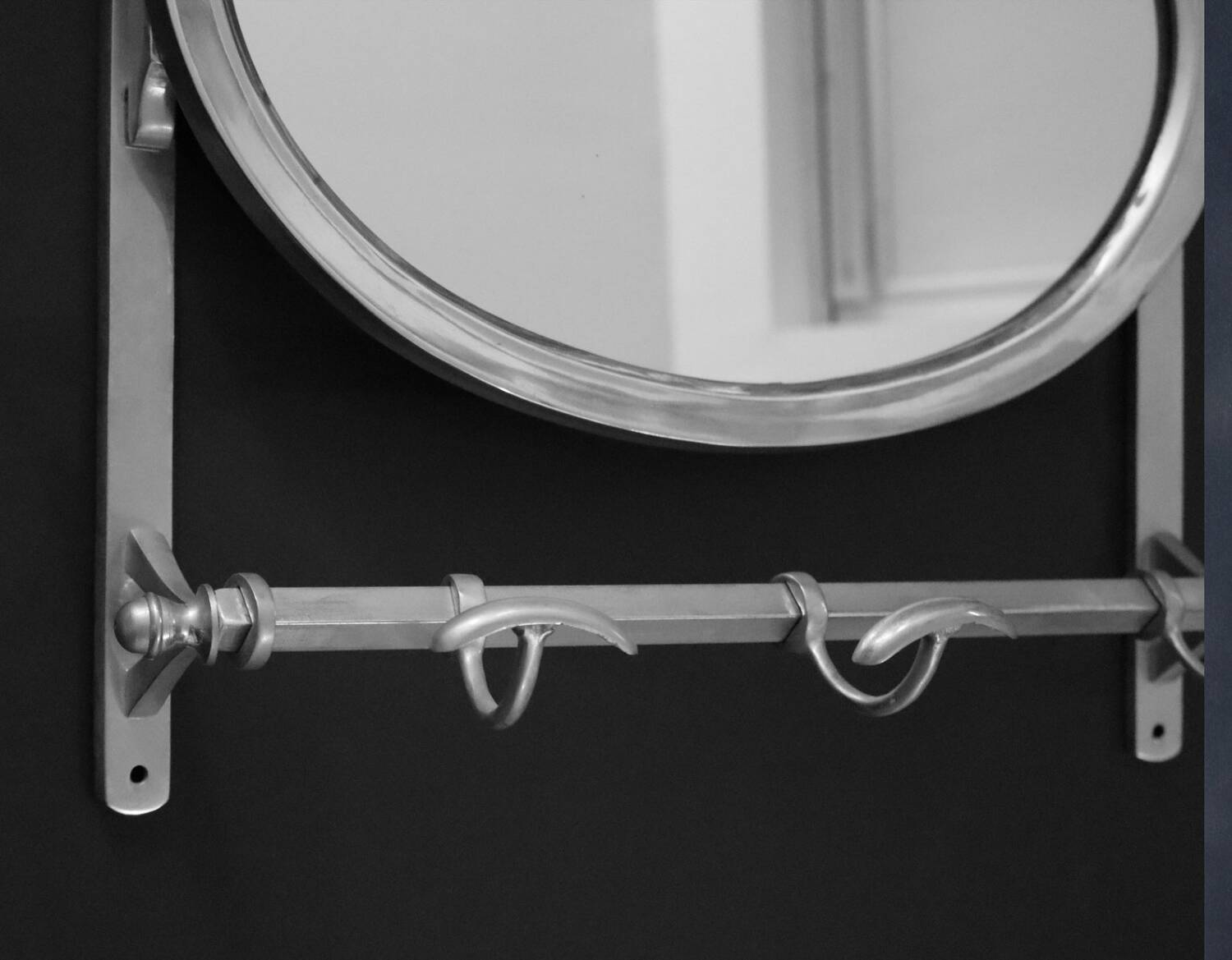 Antique Metal Train Coat Rack with Mirror French Luggage Rack