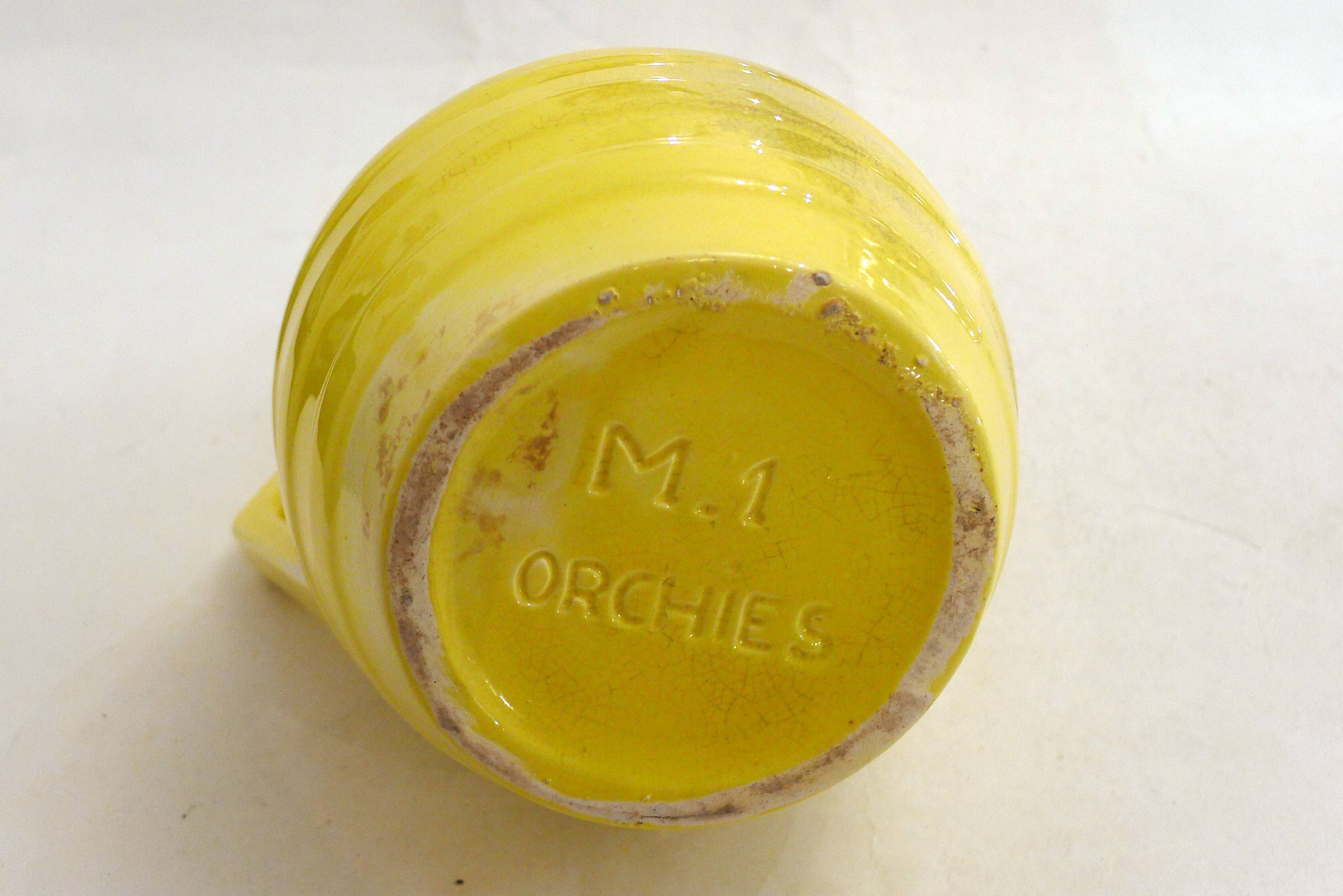 Art Deco pitcher from the 1950s in Orchies earthenware.