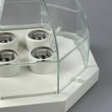 60s 70s ceiling lamp Glashütte Limburg Germany Plafoniere glass & metal