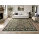 Contemporary Handmade Wool Area Rug, Turquoise Geometric Pattern Carpet for Living Room
