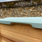 Vintage 4-drawer chest in sage green pine.