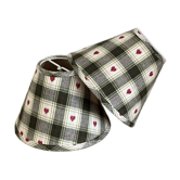 Abats-jours vintage à pince en tissu tartan et cœur