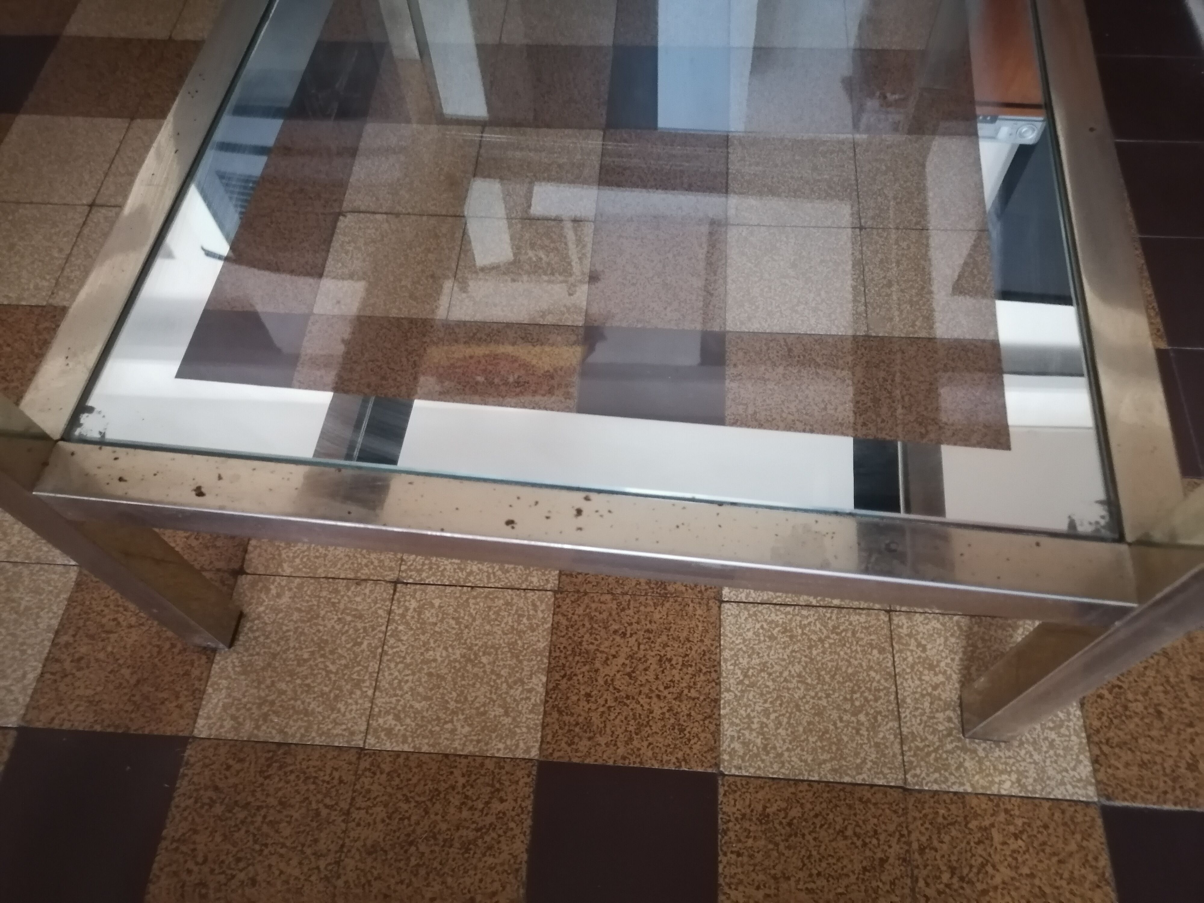 Side coffee table doree glass style Hollywood regency