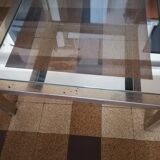 Side coffee table doree glass style Hollywood regency