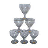 Set of 6 engraved wine glasses