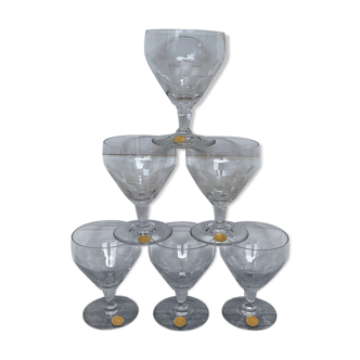 Set de 6 verres à vin gravés