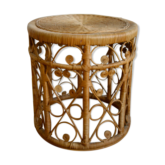 Rattan peacock coffee table