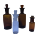 Lot de 4 petites fioles d'apothicaire