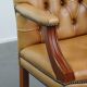 Set of 5 beautiful and luxurious cowhide Chesterfield dining/conference chairs in a light cognac colour